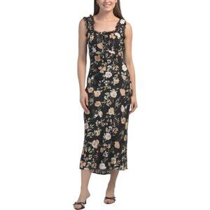 LE LIS Printed Floral Maxi Dress